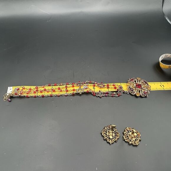 Nina Ricci Avon Double Strand Interspersed Beading Metal Elements Ornate Floral - Picture 12 of 12